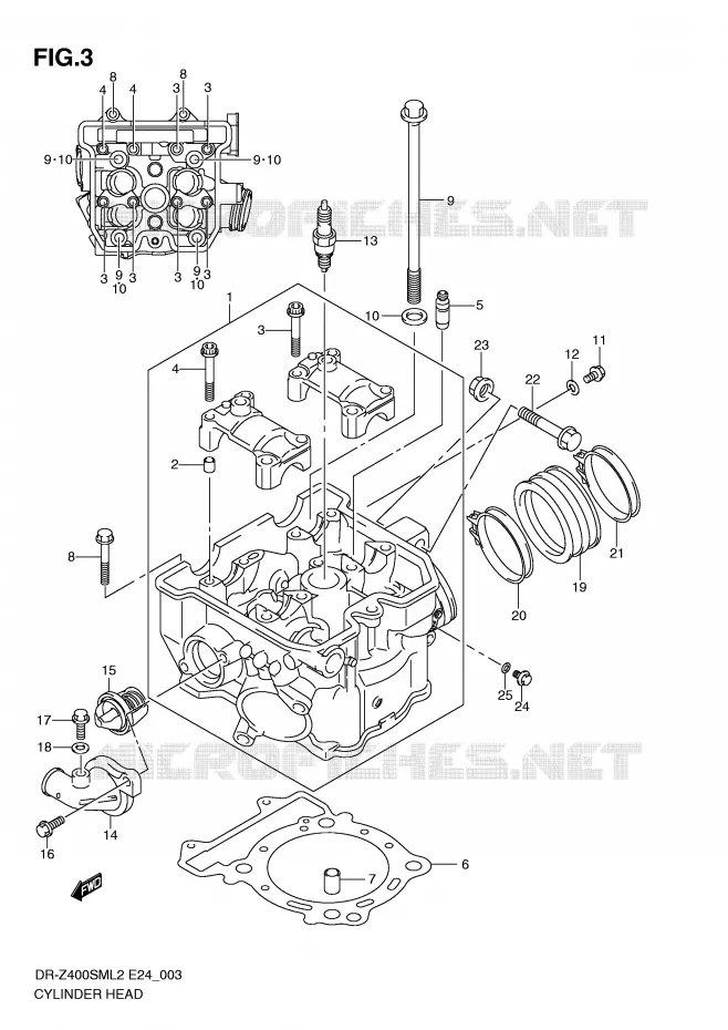 CILINDERKOP Suzuki MOTO 400 DR-Z 2012  DR-Z400SML2(E24)