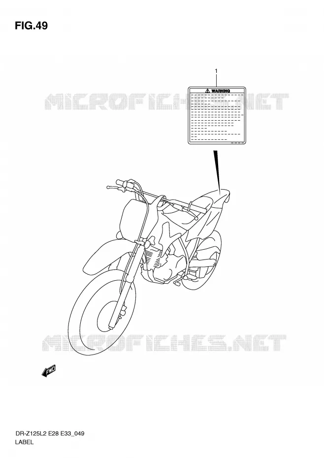 ETIKET (DR-Z125L2 E28) Suzuki MOTO 125 DR-Z 2012  DR-Z125L2(E28)