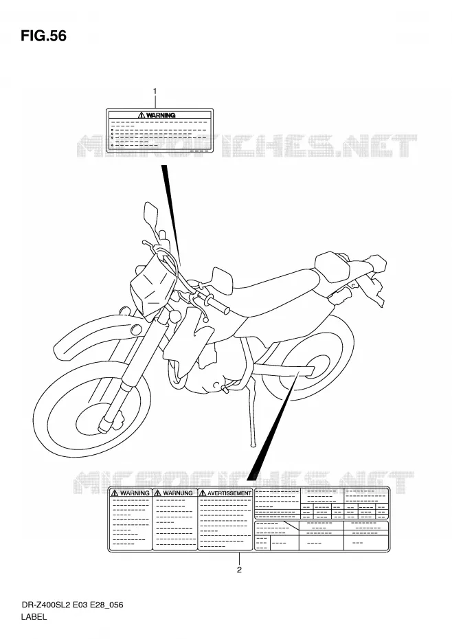 ETIKET (DR-Z400SL2 E28) Suzuki MOTO 400 DR-Z 2012  DR-Z400SL2(E03)