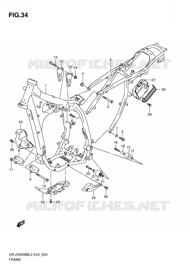 FRAME Suzuki MOTO 400 DR-Z 2012  DR-Z400SML2(E24)