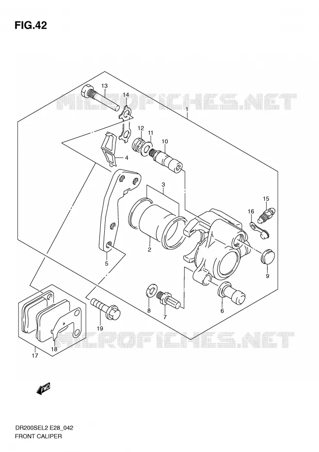 FRONT CALIPER Suzuki MOTO 200 DR 2012  DR200SEL2(E28)