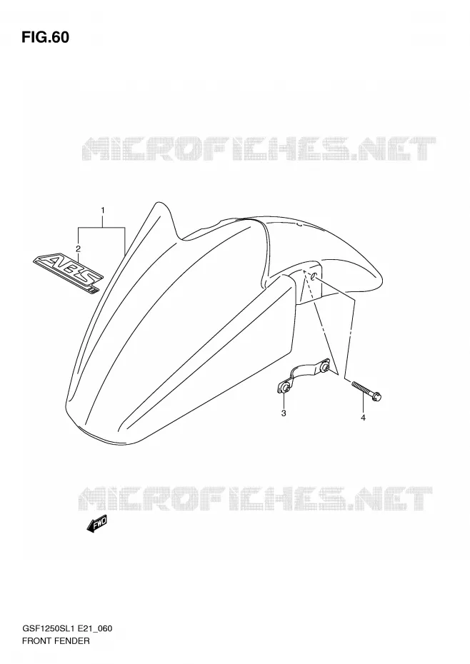 FRONT FENDER (GSF1250SAL1 E24) Suzuki MOTO 1250 BANDIT 2012  GSF1250SAL1(E21)