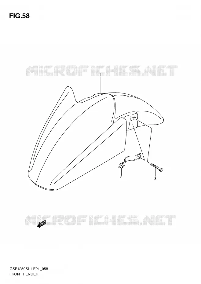 FRONT FENDER (GSF1250SL1 E24) Suzuki MOTO 1250 BANDIT 2011  GSF1250SAL1(E21)