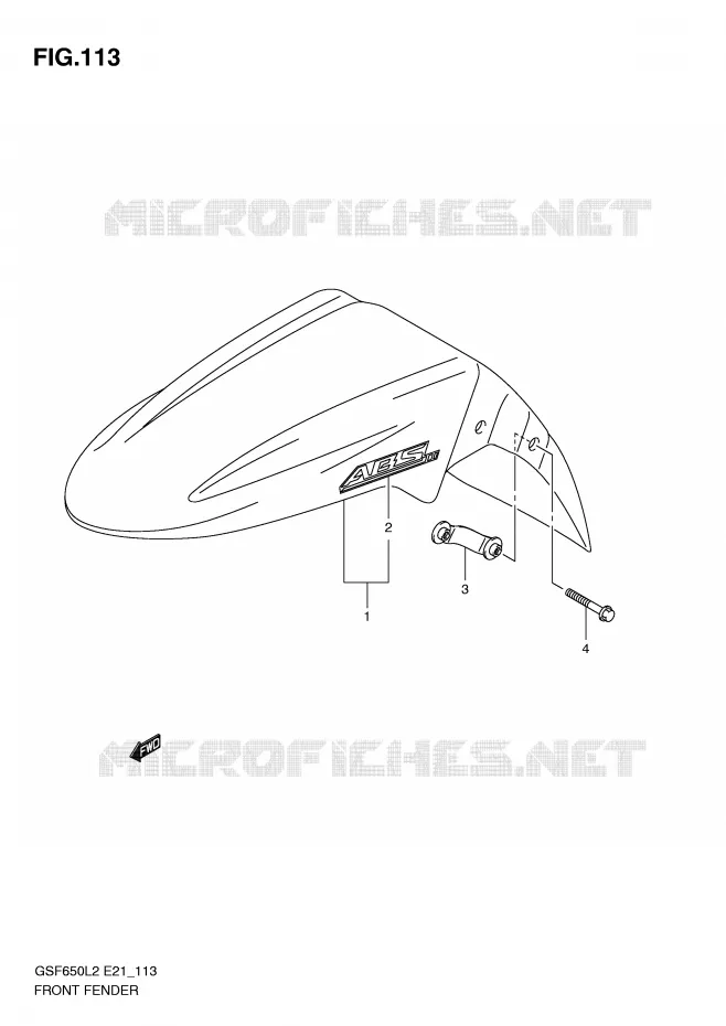 FRONT FENDER (GSF650AL2 E21) Suzuki MOTO 650 BANDIT 2012  GSF650SL2(E21)
