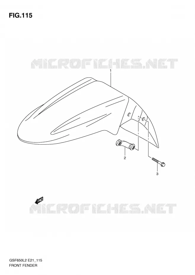FRONT FENDER (GSF650SL2 E21) Suzuki MOTO 650 BANDIT 2012  GSF650SL2(E21)