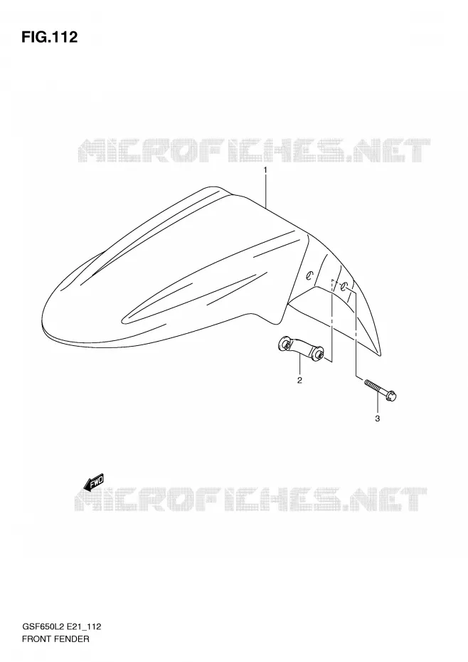 FRONT FENDER (GSF650UL2 E21) Suzuki MOTO 650 BANDIT 2012  GSF650SL2(E21)