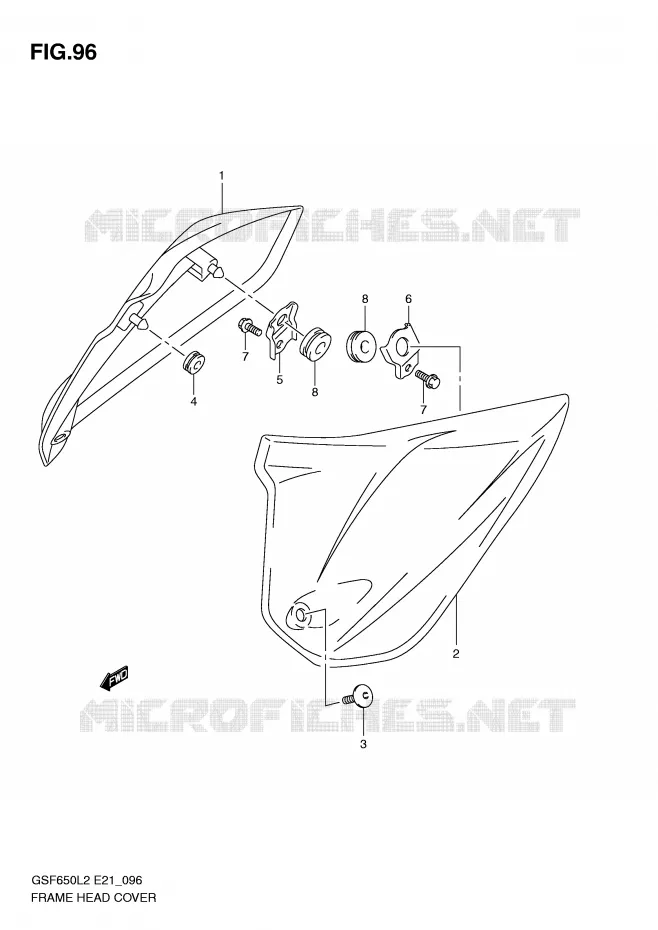 FRONT FRAME COVER (GSF650UL2 E21) Suzuki MOTO 650 BANDIT 2013  GSF650SAL2(E21)