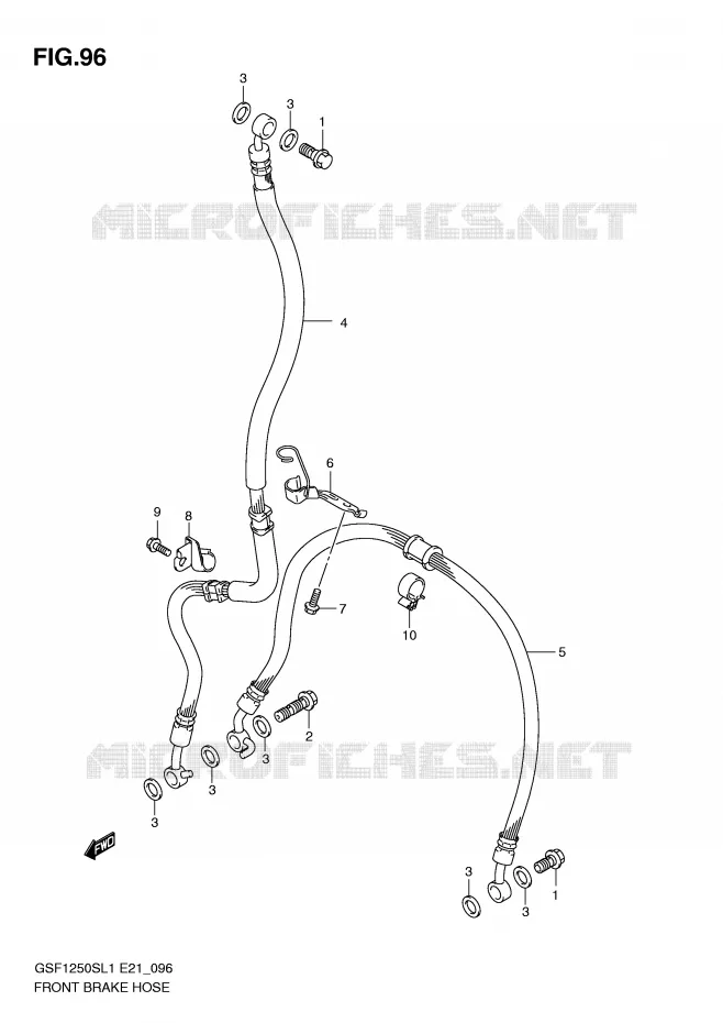 FRONT REMSLANG (GSF1250SL1 E21) Suzuki MOTO 1250 BANDIT 2011  GSF1250SL1(E21)