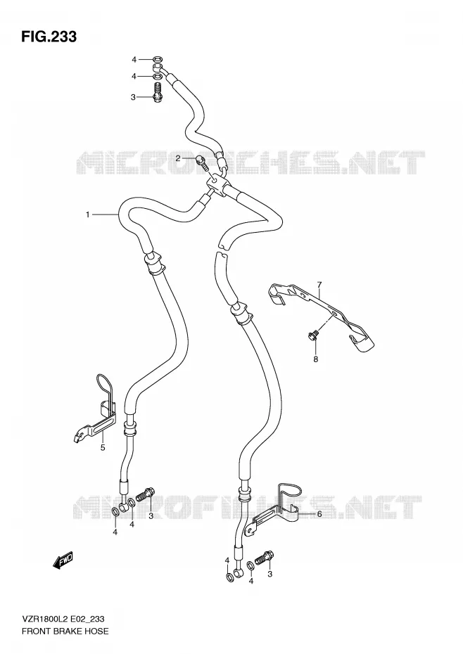 FRONT REMSLANG Suzuki MOTO 1800 INTRUDER 2012  VZR1800L2(E02)