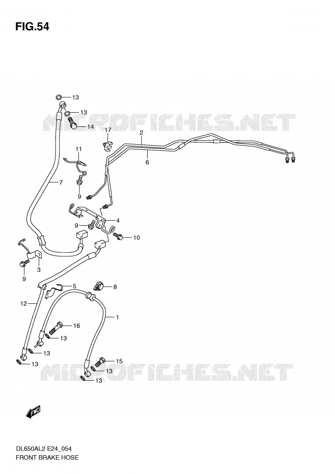 FRONT REMSLANG Suzuki MOTO 650 V-STROM 2012  DL650AL2(E24)