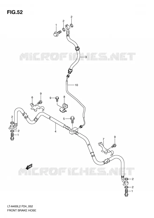 FRONT REMSLANG Suzuki QUAD 400 KINGQUAD 2012  LT-A400L2(P24)