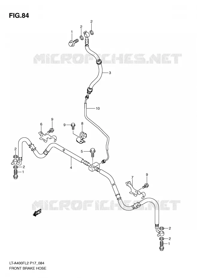 FRONT REMSLANG Suzuki QUAD 400 KINGQUAD 2012  LT-F400L2(P17)