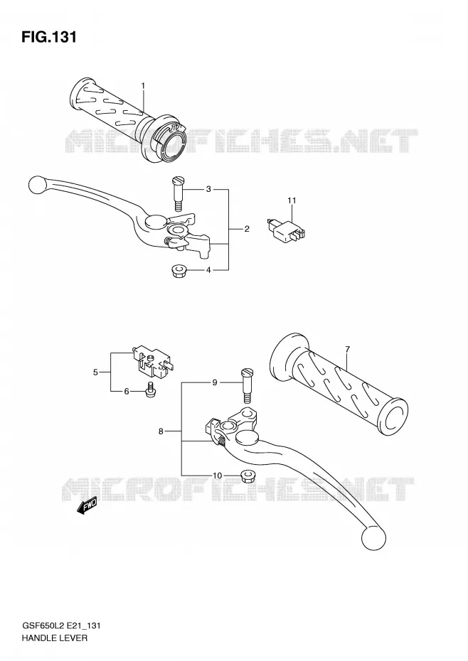 HEFBOMEN - HANDGRIPS (GSF650SL2 E21) Suzuki MOTO 650 BANDIT 2015  GSF650SAL2(E21)
