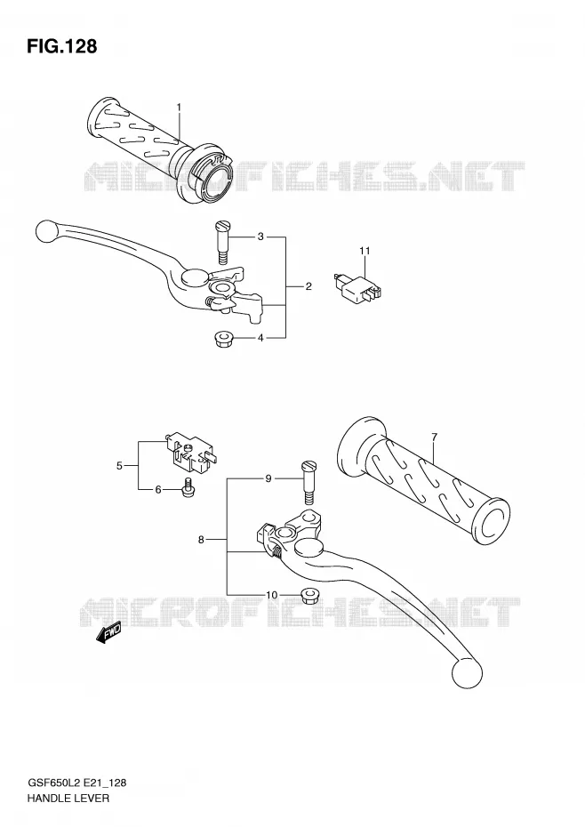 HEFBOMEN - HANDGRIPS (GSF650UL2 E21) Suzuki MOTO 650 BANDIT 2012  GSF650SAL2(E21)