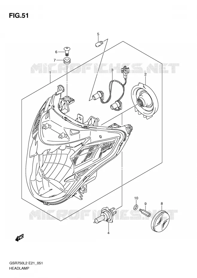 KOPLAMP (GSR750L2 E24) Suzuki MOTO 750 GSR 2012  GSR750L2(E21)