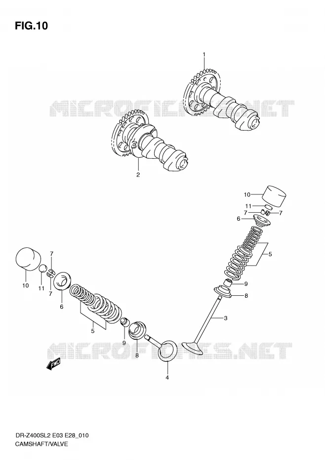 NOKKENAS - VALVES Suzuki MOTO 400 DR-Z 2012  DR-Z400SL2(E03)