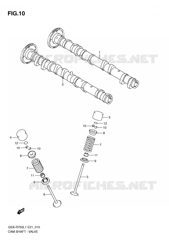 NOKKENAS - VALVES Suzuki MOTO 750 GSX-R 2012  GSX-R750UFL1(E21)