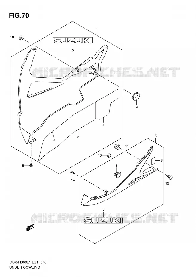 ONDER COWLING Suzuki MOTO 600 GSX-R 2011  GSX-R600UEL1(E21)