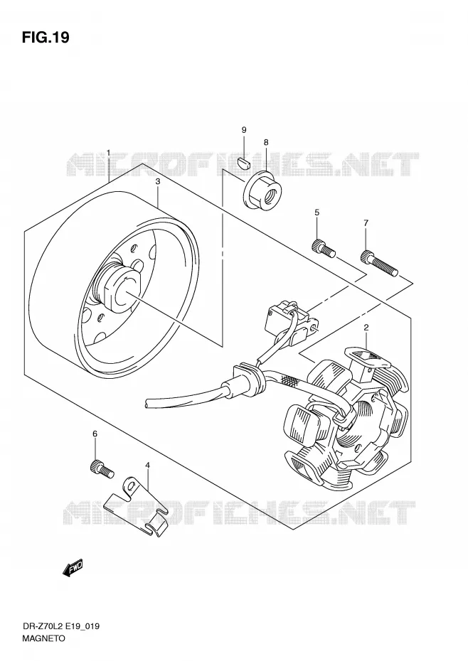 ONTSTEKING Suzuki MOTO 70 DR-Z 2012  DR-Z70L2(E19)