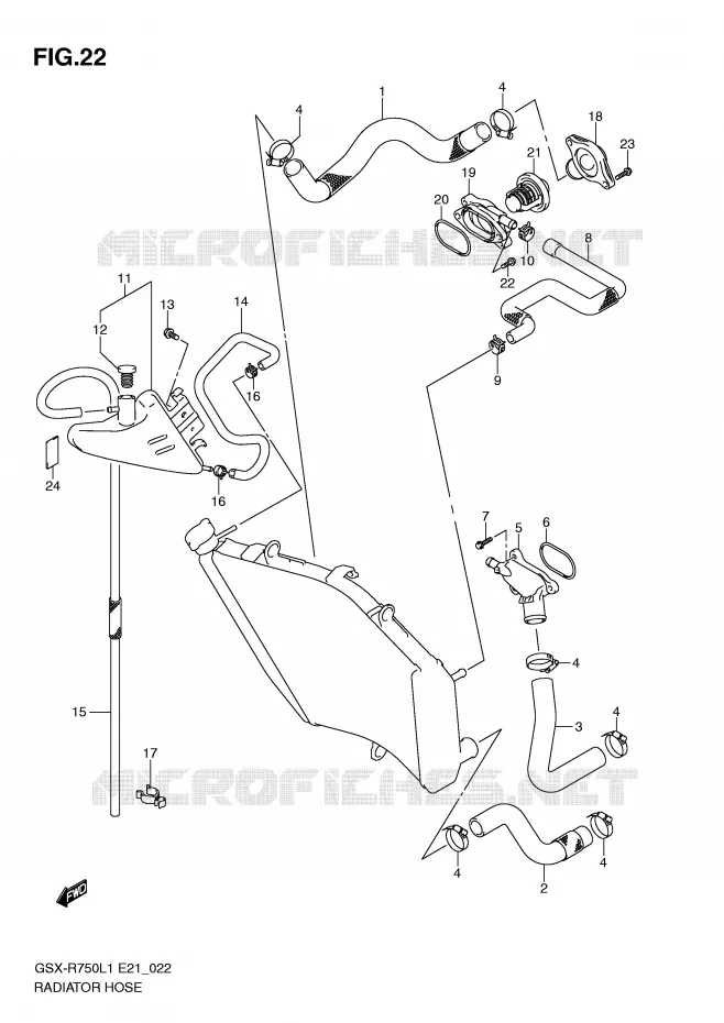 RADIATOR SLANG Suzuki MOTO 750 GSX-R 2011  GSX-R750L1(E21)