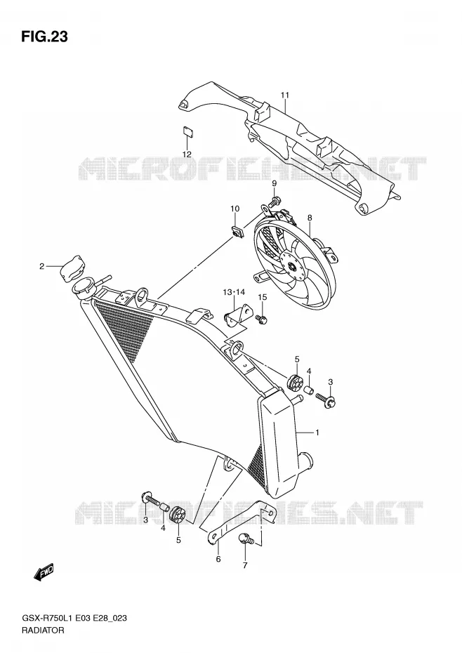 RADIATOR Suzuki MOTO 750 GSX-R 2011  GSX-R750L1(E3)