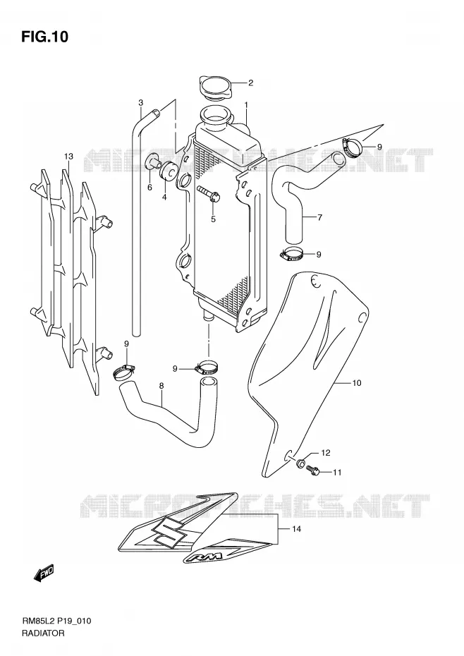 RADIATOR Suzuki MOTO 85 RM 2012  RM85L2(P19)