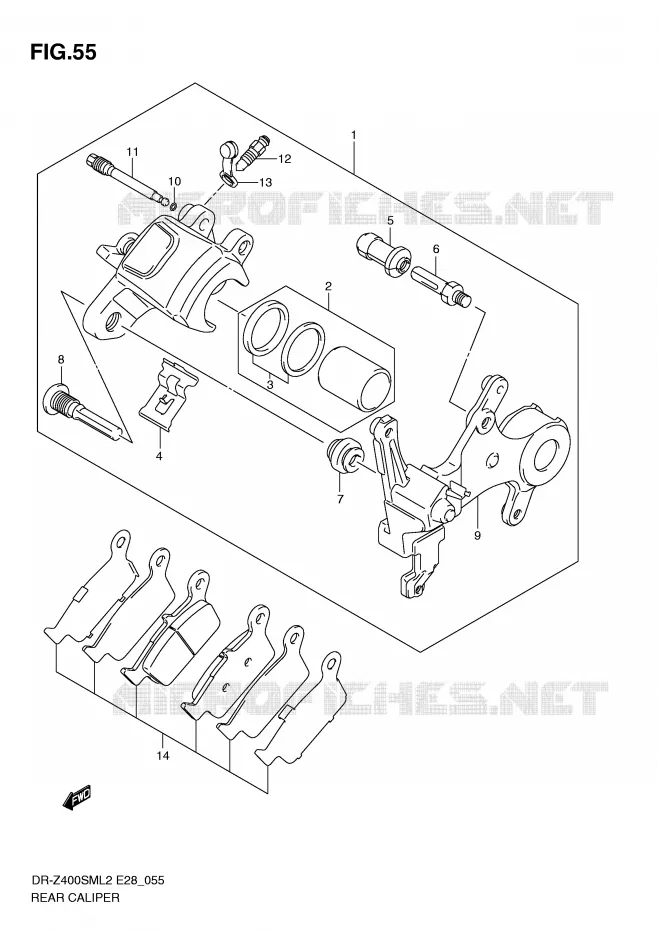 REAR CALIPER Suzuki MOTO 400 DR-Z 2012  DR-Z400SML2(E28)