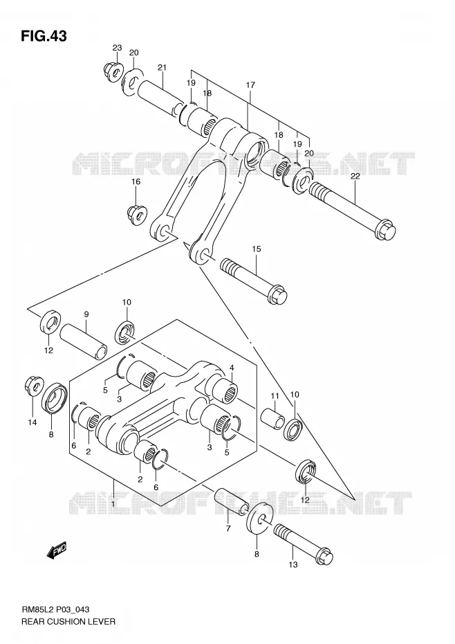 SCHOKBREKER AANEENSCHAKELING Suzuki MOTO 85 RM 2012  RM85LL2(P03)