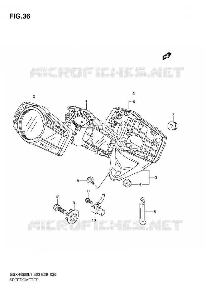SNELHEIDSMETER (GSX-R600L1 E28) Suzuki MOTO 600 GSX-R 2011  GSX-R600L1(E3)