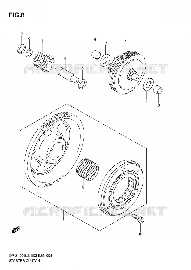 STARTMOTOR CLUTCH Suzuki MOTO 400 DR-Z 2012  DR-Z400SL2(E03)