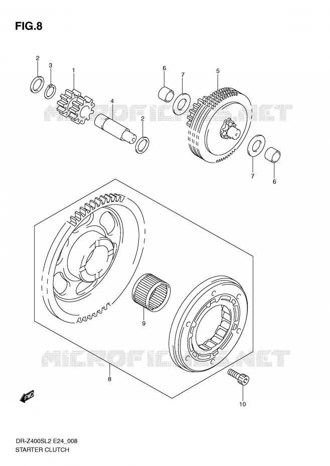 STARTMOTOR CLUTCH Suzuki MOTO 400 DR-Z 2012  DR-Z400SL2(E24)