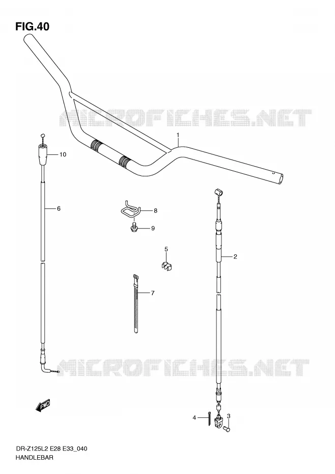 STUUR (DR-Z125LL2 E33) Suzuki MOTO 125 DR-Z 2012  DR-Z125LL2(E28)