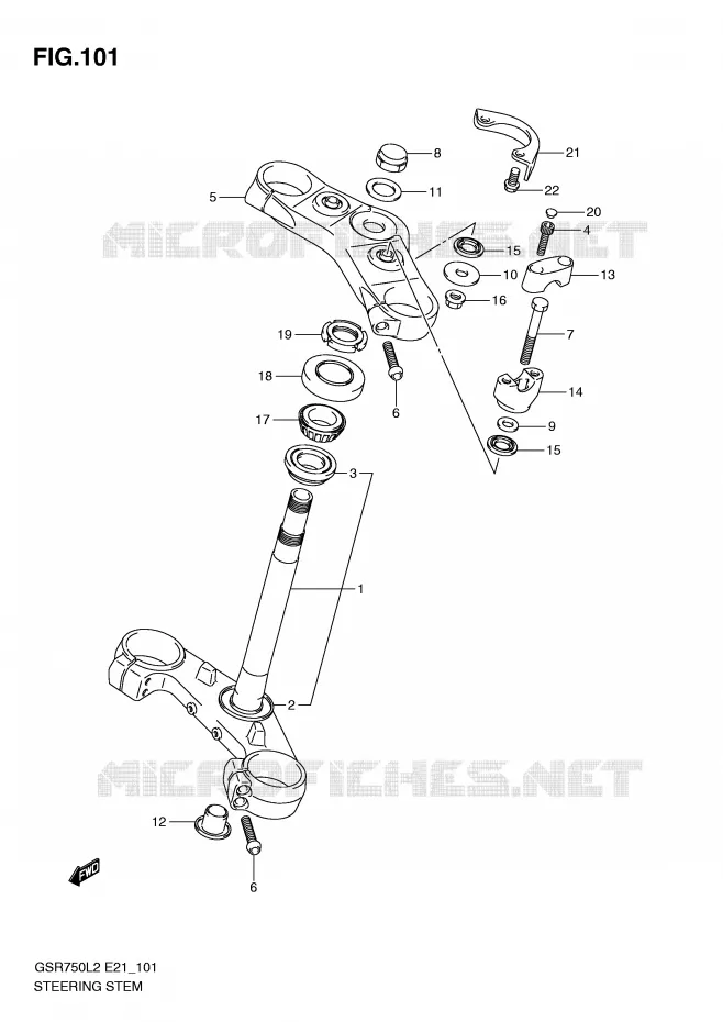 STUURKOLOM Suzuki MOTO 750 GSR 2012  GSR750AUEL2(E21)