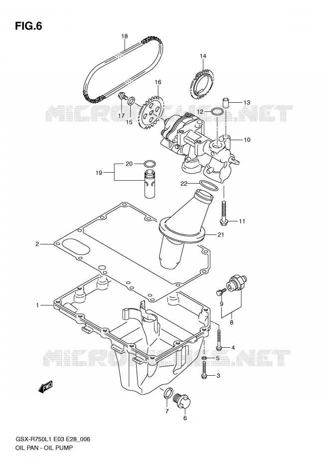 SUMP - OLIEPOMP  Suzuki MOTO 750 GSX-R 2011  GSX-R750L1(E3)