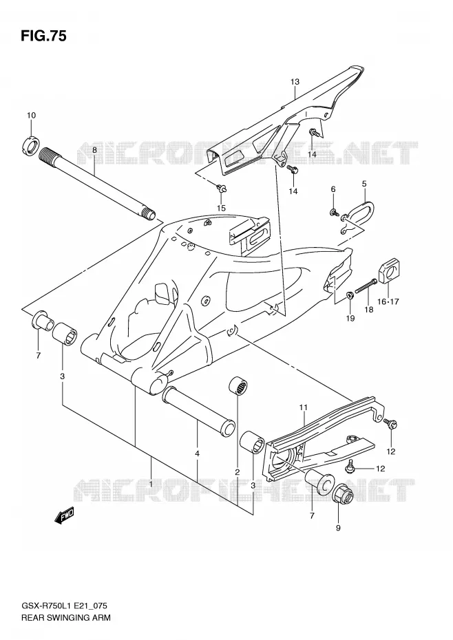 SWINGARM Suzuki MOTO 750 GSX-R 2011  GSX-R750L1(E21)