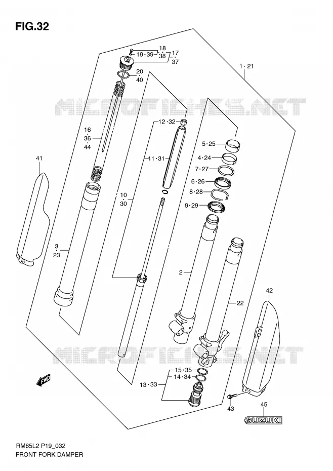 VOORVORK Suzuki MOTO 85 RM 2012  RM85L2(P19)