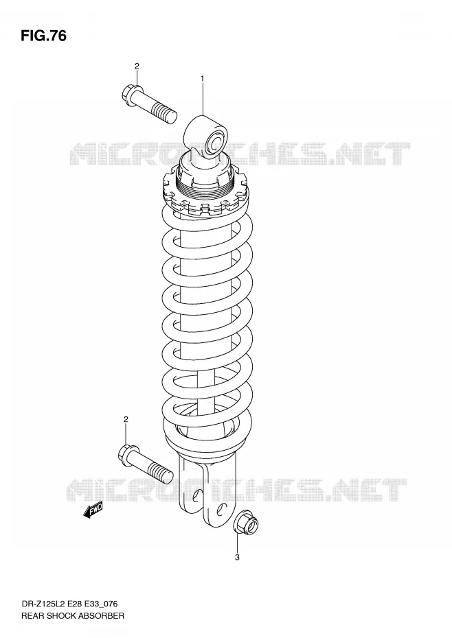 ACHTER SCHOKDEMPER (DR-Z125LL2 E28) Suzuki MOTO 125 DR-Z 2012  DR-Z125LL2(E28)