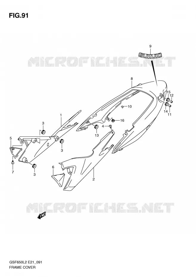 KUIP (GSF650SL2 E21) Suzuki MOTO 650 BANDIT 2015  GSF650SAL2(E21)