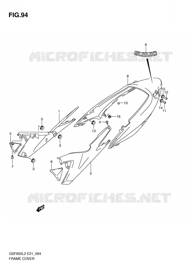 KUIP (GSF650SUAL2 E21) Suzuki MOTO 650 BANDIT 2012  GSF650SAL2(E21)