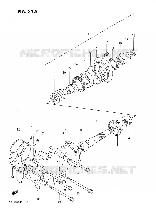 AANDRIJFAS (MODELE N/P) Suzuki MOTO 1100 GSX-G 1993  GSX1100GP(E28)