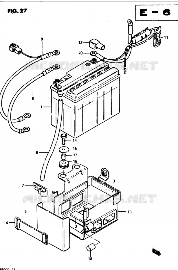 ACCU Suzuki MOTO 250 GSX 1982  GSX250ESZ(Z/D)