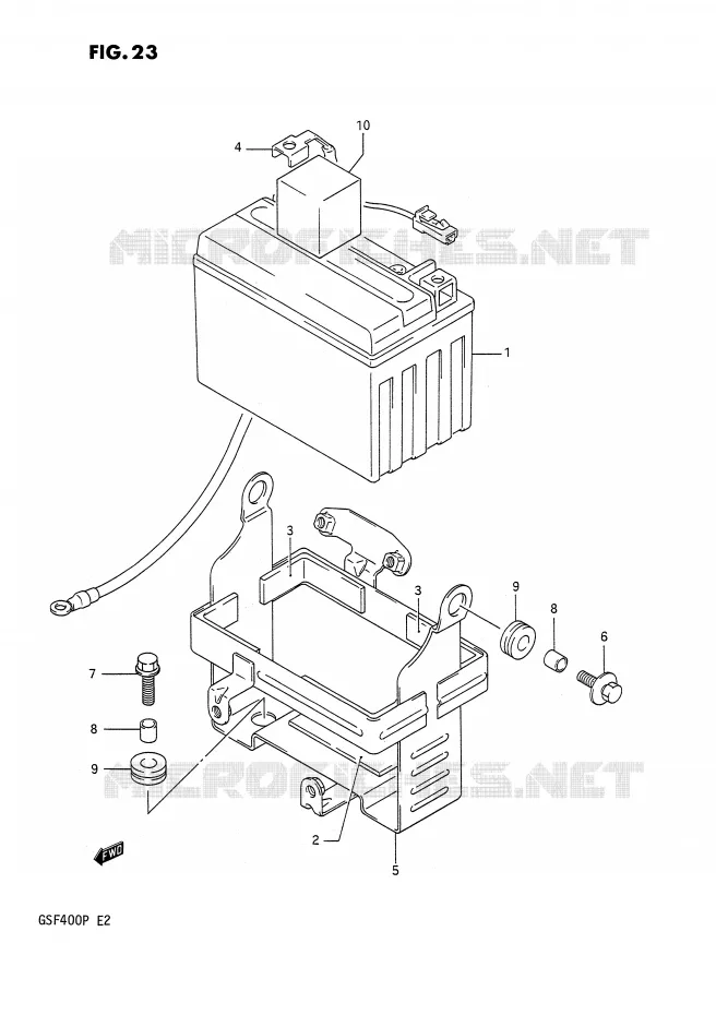 ACCU Suzuki MOTO 400 BANDIT 1993  GSF400P(E2)