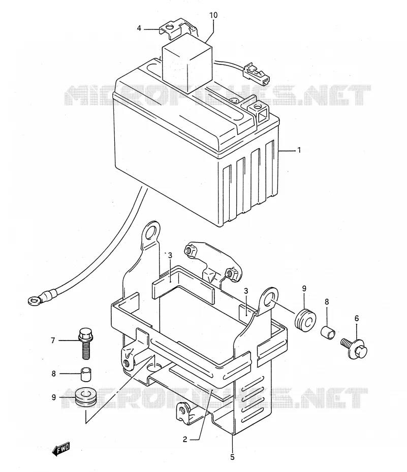 ACCU Suzuki MOTO 400 BANDIT-N 1992  GSF400N(E28)