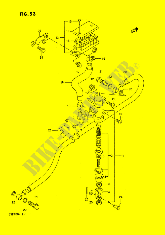 ACHTER HOOFDREMCILINDER (MODELE M/N) voor Suzuki BANDIT 400 1991