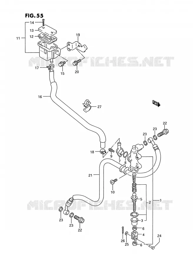 ACHTER HOOFDREMCILINDER (MODELE N/P) Suzuki MOTO 750 GSX-R 1993  GSX-R750WP(E2)