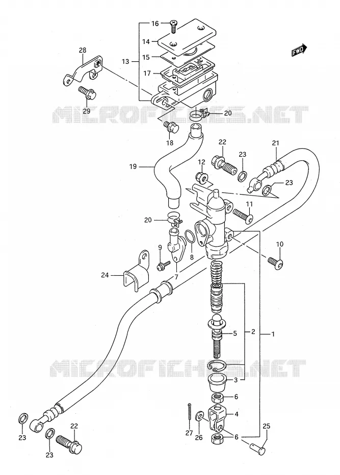ACHTER HOOFDREMCILINDER (MODELE P) Suzuki MOTO 400 BANDIT-N 1991  GSF400M(E28)