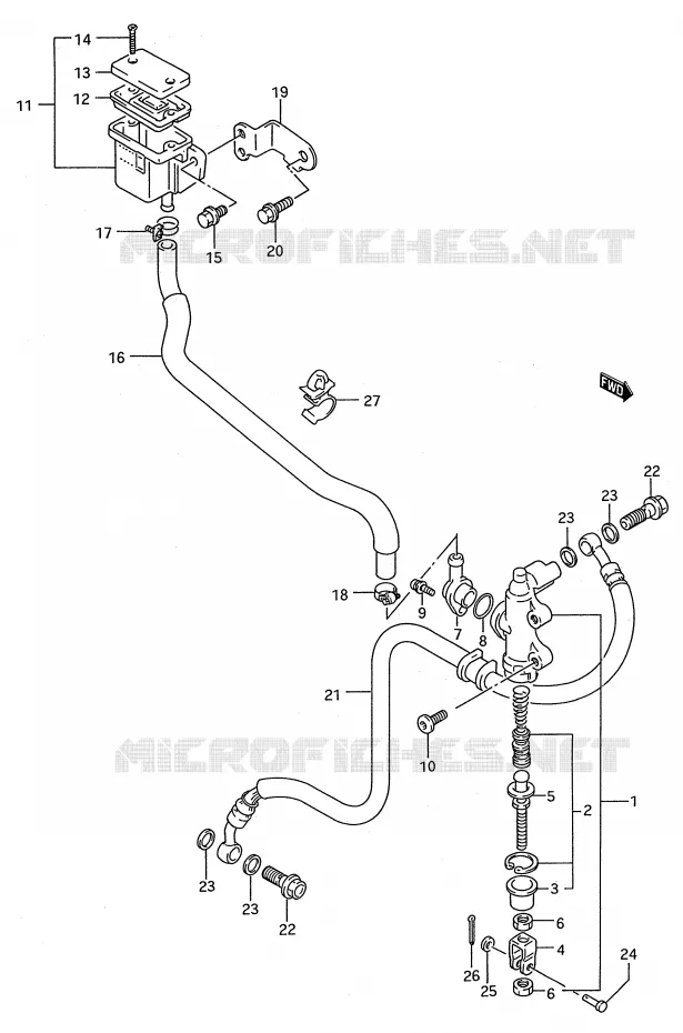 ACHTER HOOFDREMCILINDER (MODELE R/S) Suzuki MOTO 750 GSX-R 1994  GSX-R750WR(E28)