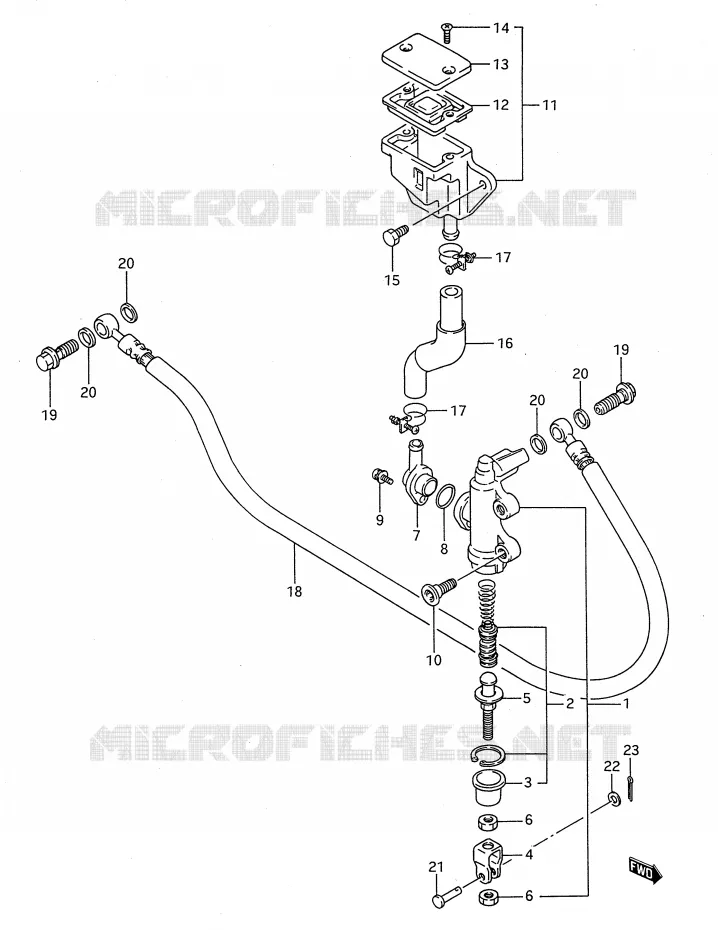 ACHTER HOOFDREMCILINDER Suzuki MOTO 1100 GSX-F 1992  GSX1100FN(E28)