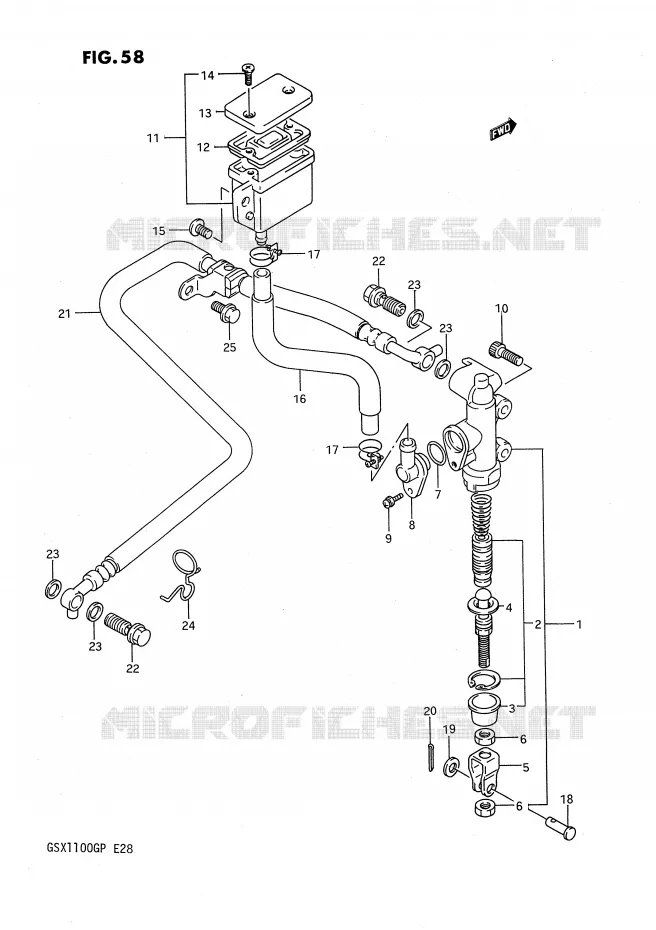 ACHTER HOOFDREMCILINDER Suzuki MOTO 1100 GSX-G 1991  GSX1100GM(E28)
