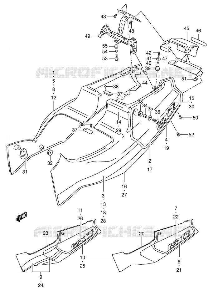 ACHTER KUIP  (MODELE L) Suzuki MOTO 400 GSX-R 1992  GSX-R400RN(E30)